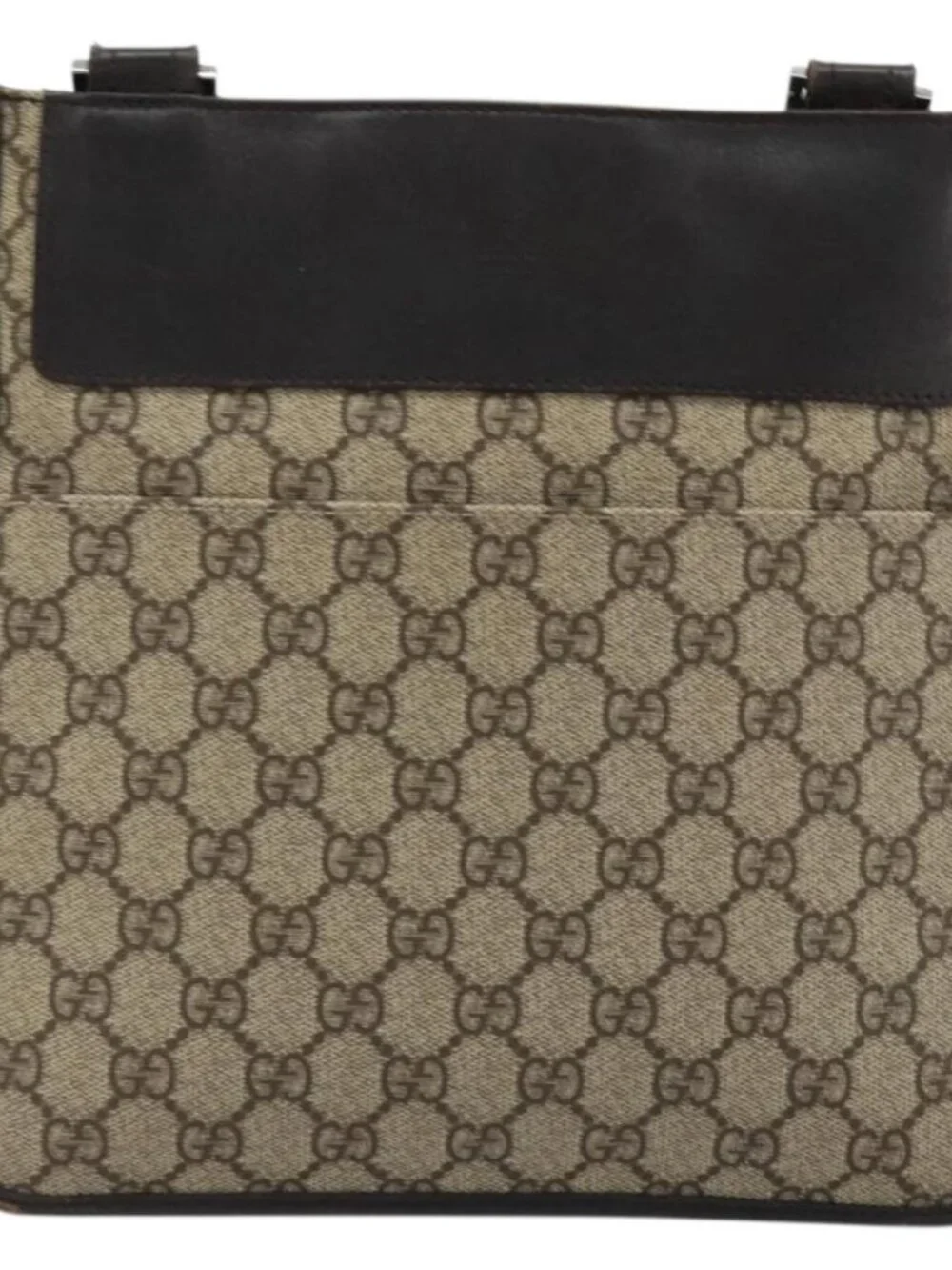 GUCCI GG Canvas Shoulder Bag PVC Beige Silver 27639 Auth yk20236